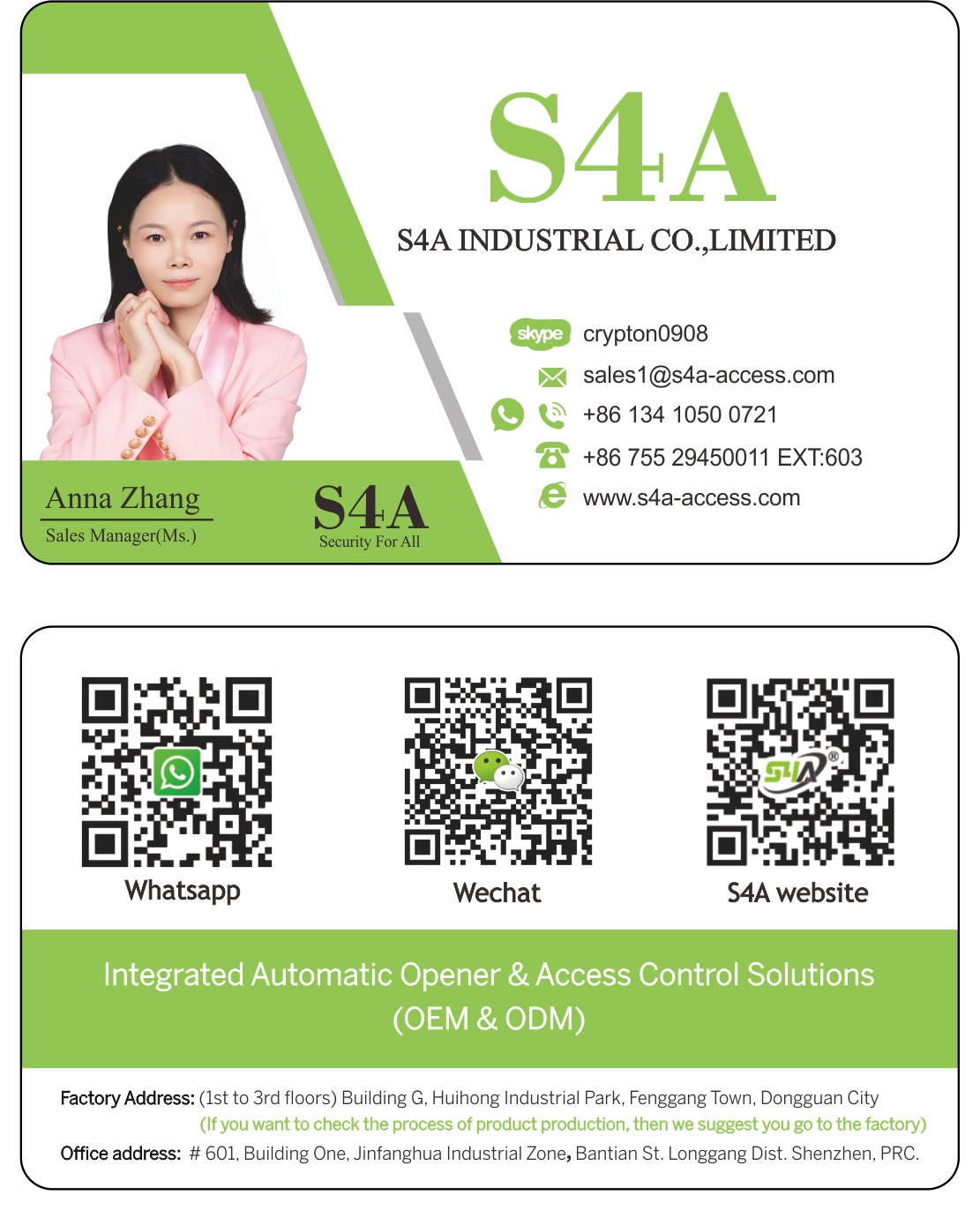 S4A Anna Zhang NameCard