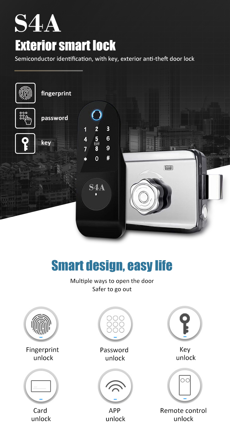 Waterproof Exterior Iron Door Fingerprint Lock