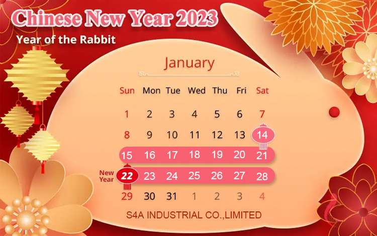 Vacances du Nouvel An chinois S4A en 2023