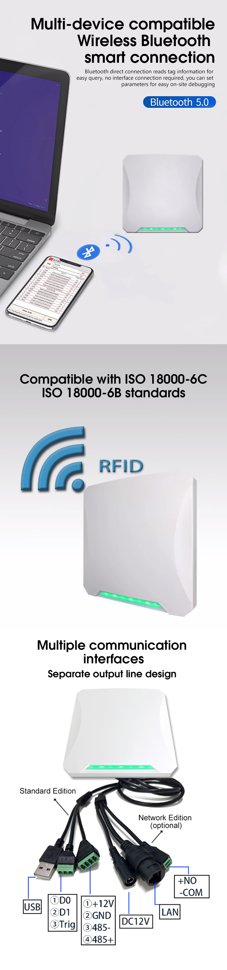 Lecteur de carte RFID UHF 15m