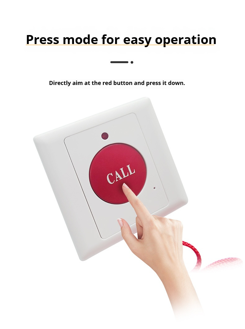 Wired pull cord emergency help button