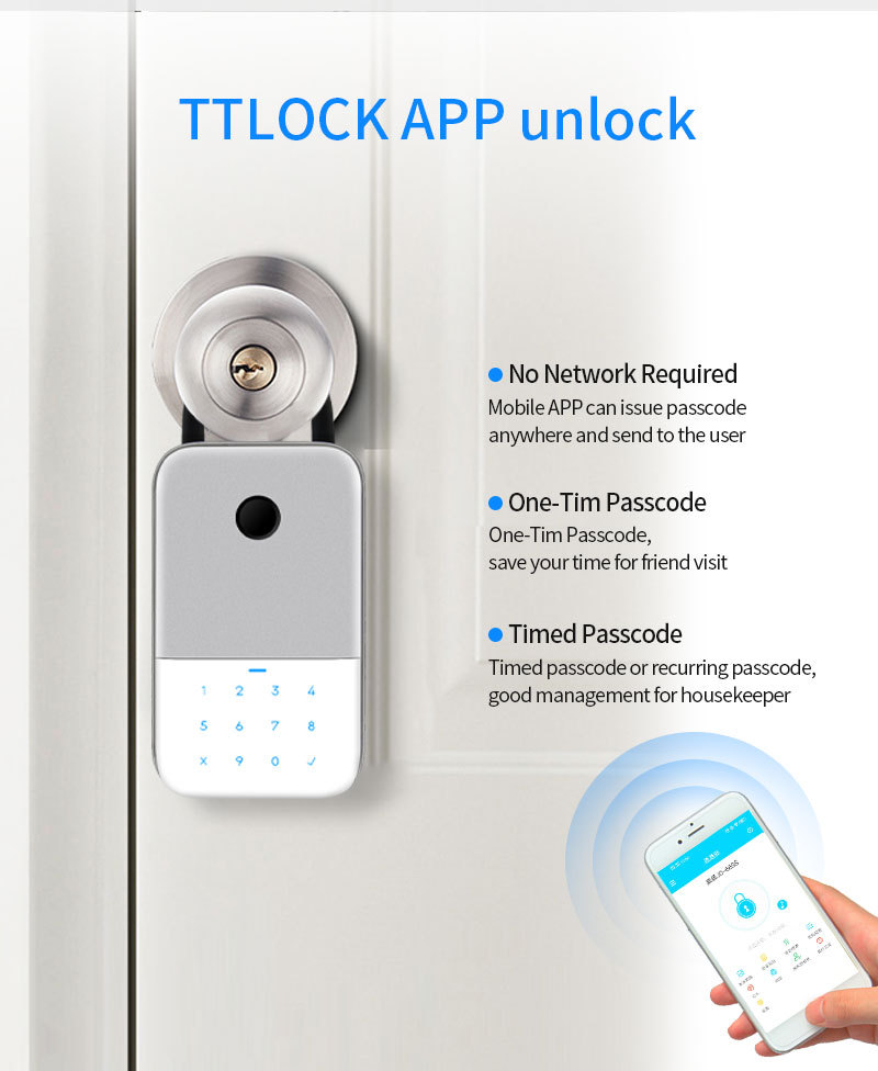 KB2 TTLock Bluetooth Password Key Box, Mobile App to Control Lock Box