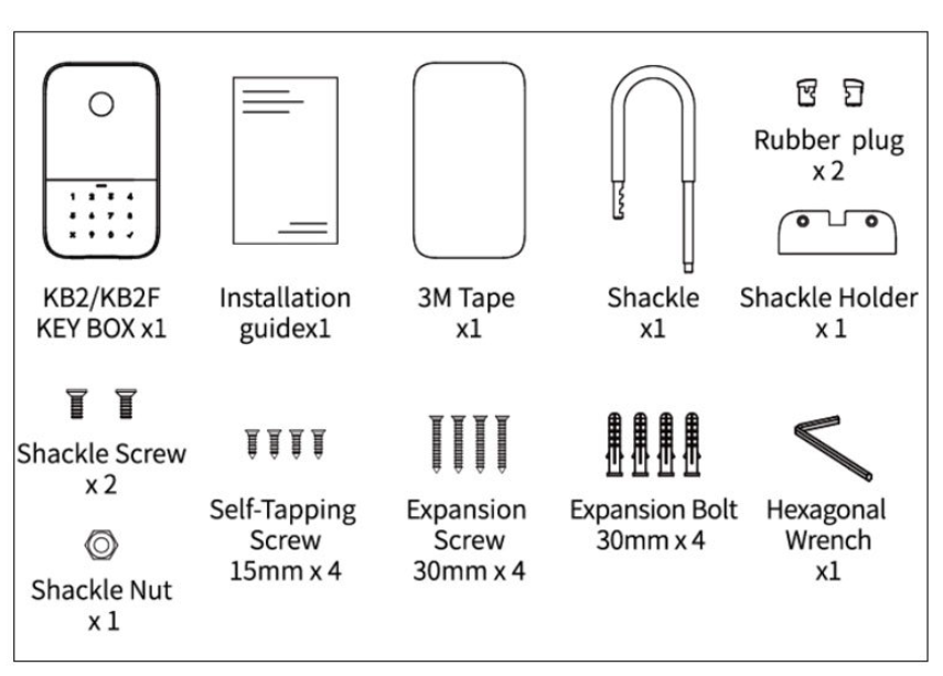 KB2 TTLock Bluetooth Password Key Box, Mobile App to Control Lock Box