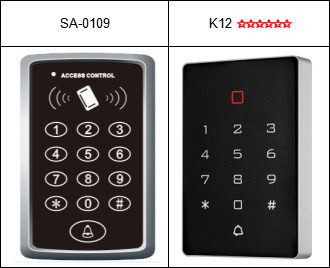 contrôle d'accès rfid comparé à k12 et sa-0109